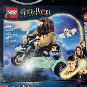 Lego Black and Green Building Set with Motorcycle and Owl
